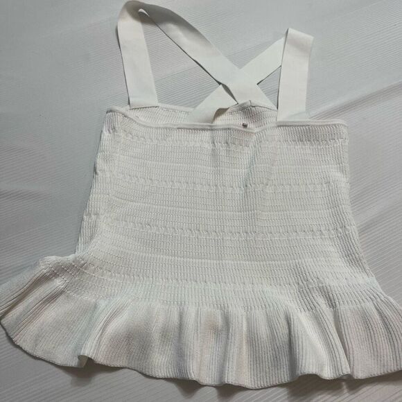Parker White Strappy Tank Top Size Medium - Picture 7 of 8